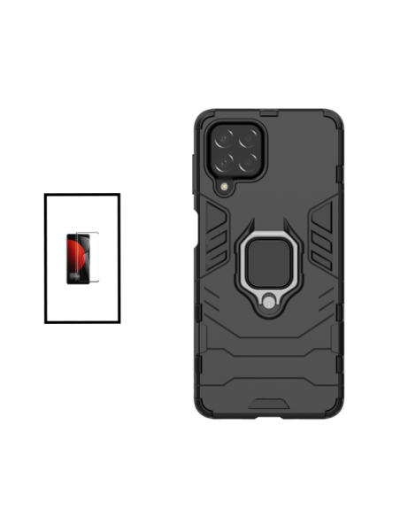 Kit Película de Vidro Temperado 5D Full Cover + Capa 3X1 Military Defender para Samsung Galaxy M53 - Preto