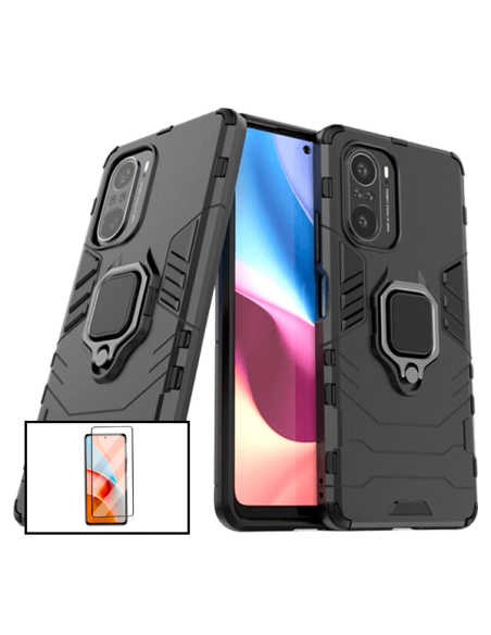 Kit Película de Vidro Temperado 5D Full Cover + Capa 3X1 Military Defender para Xiaomi Redmi K40