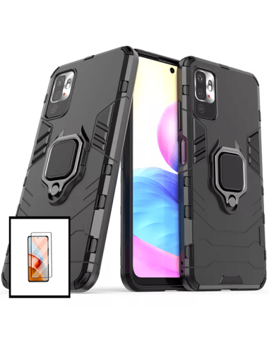 Kit Película de Vidro Temperado 5D Full Cover + Capa 3X1 Military Defender para Xiaomi Redmi Note 10T 5G