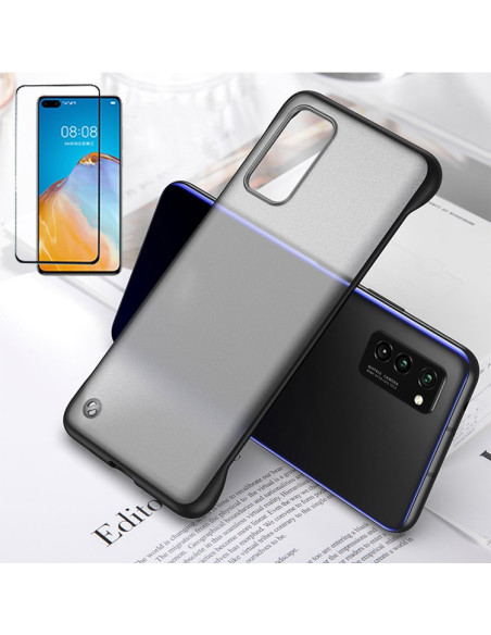 Kit Película de Vidro Temperado 5D Full Cover + Capa Invisible Bumper para Huawei P40