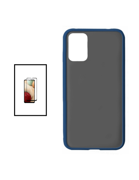 Kit Película de Vidro Temperado 5D Full Cover + Capa Invisible Bumper para Samsung Galaxy A13 - Azul/Transparente