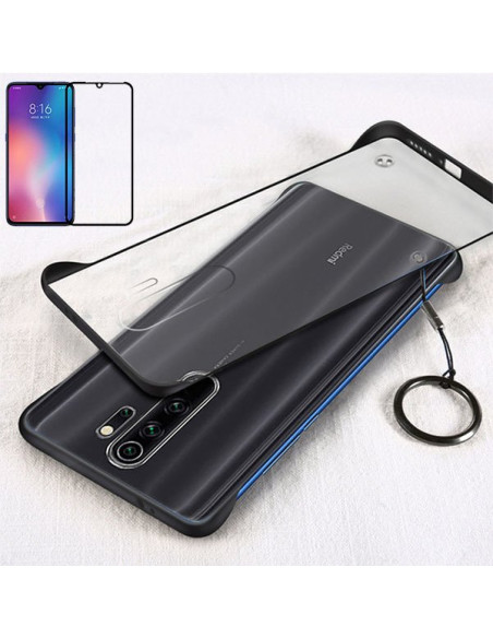 Kit Película de Vidro Temperado 5D Full Cover + Capa Invisible Bumper para Xiaomi Redmi 9