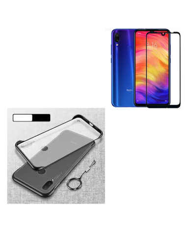 Kit Película de Vidro Temperado 5D Full Cover + Capa Naked Bumper para Xiaomi Redmi Note 8T