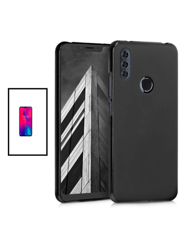 Kit Película de Vidro Temperado 5D Full Cover + Capa Silicone Líquido para Alcatel 1SE Lite - Preto