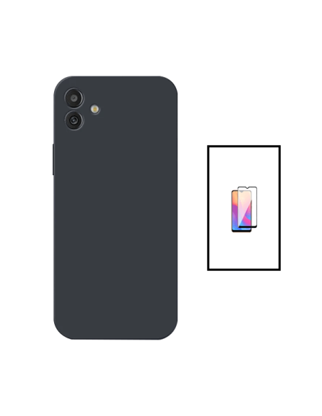 Kit Película de Vidro Temperado 5D Full Cover + Capa Silicone Líquido para Samsung Galaxy M13 5G - Preto