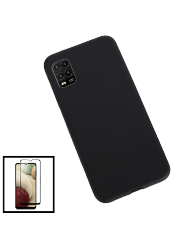 Kit Película de Vidro Temperado 5D Full Cover + Capa Silicone Líquido para Xiaomi Mi 10 Youth 5G