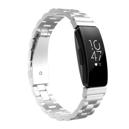 Bracelete Aço Stainless Lux + Ferramenta para Fitbit Inspire / inspire HR - Cinza