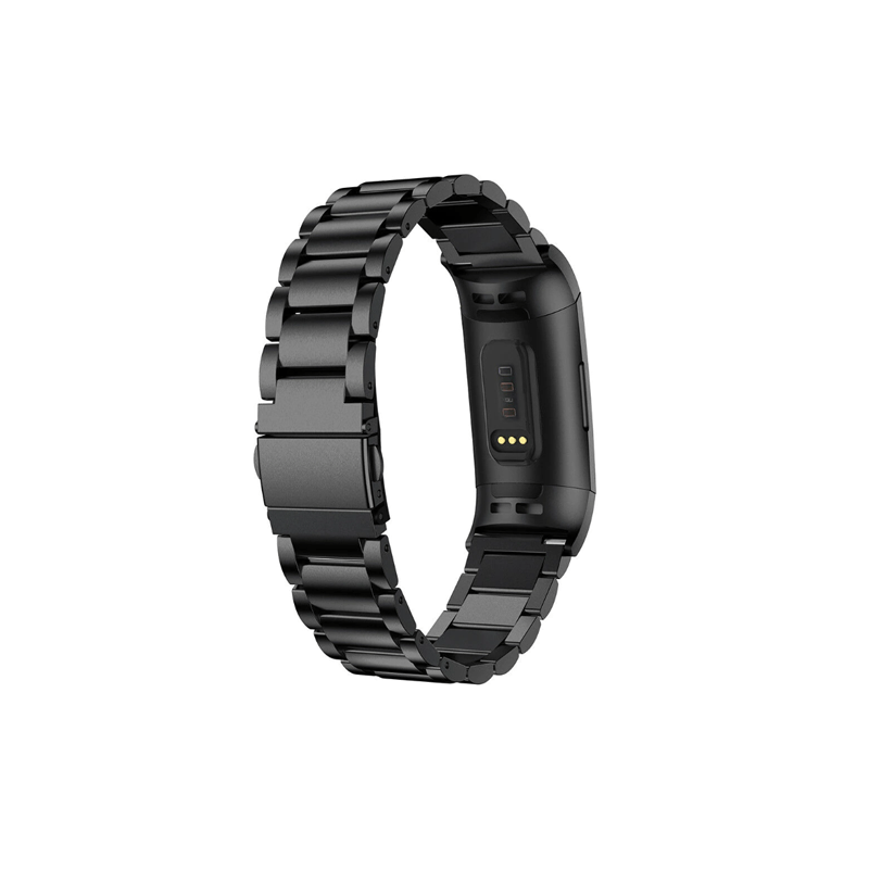 Bracelete Aço Stainless Lux + Ferramenta para Fitbit Inspire 2 - Preto