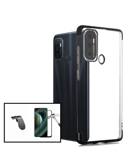 Kit Película de Vidro Temperado 5D Full Cover + Capa SlimArmor + Suporte Magnético L Safe Drive para Oppo A33 (2020) - Preto