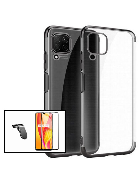 Kit Película de Vidro Temperado 5D Full Cover + Capa SlimArmor + Suporte Magnético L Safe Drive para Samsung Galaxy M12 - Preto