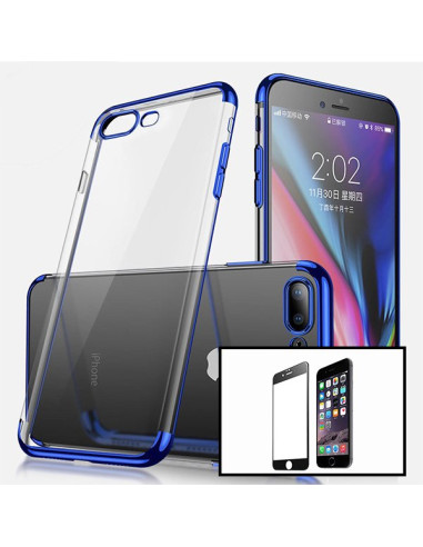 Kit Película de Vidro Temperado 5D Full Cover + Capa SlimArmor para iPhone 7 - Azul