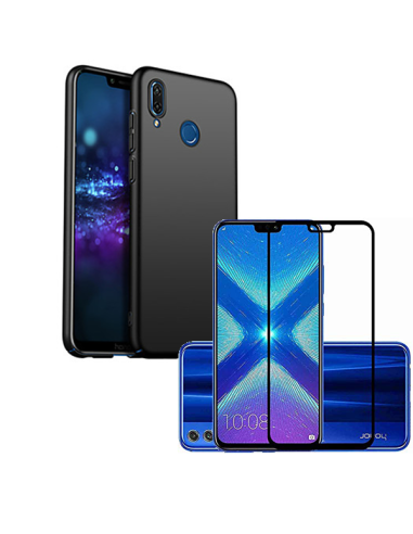 Kit Película de Vidro Temperado 5D Full Cover + Capa SlimShield para Huawei Honor 8x - Preto