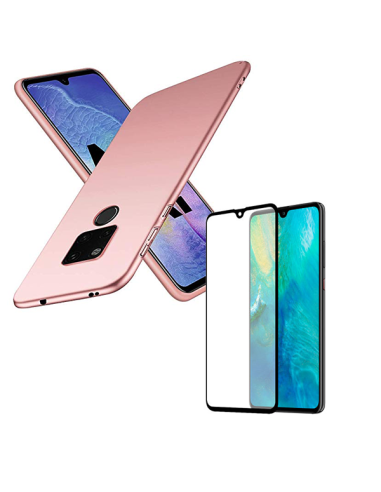 Kit Película de Vidro Temperado 5D Full Cover + Capa SlimShield para Huawei Mate 20x - Rosa