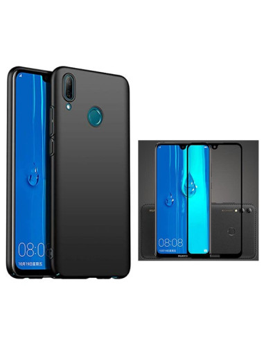 Kit Película de Vidro Temperado 5D Full Cover + Capa SlimShield para Huawei P Smart + Plus 2019 Preto