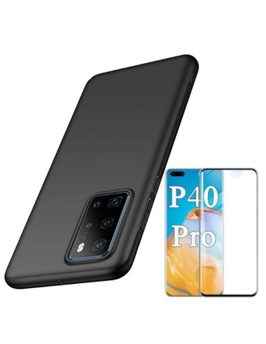 Kit Película de Vidro Temperado 5D Full Cover + Capa SlimShield para Huawei P40 Pro+ Plus - Preto