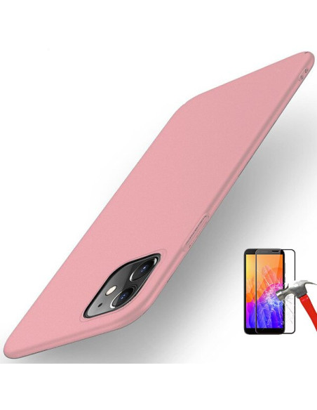 Kit Película de Vidro Temperado 5D Full Cover + Capa SlimShield para Huawei Y5P - Rosa