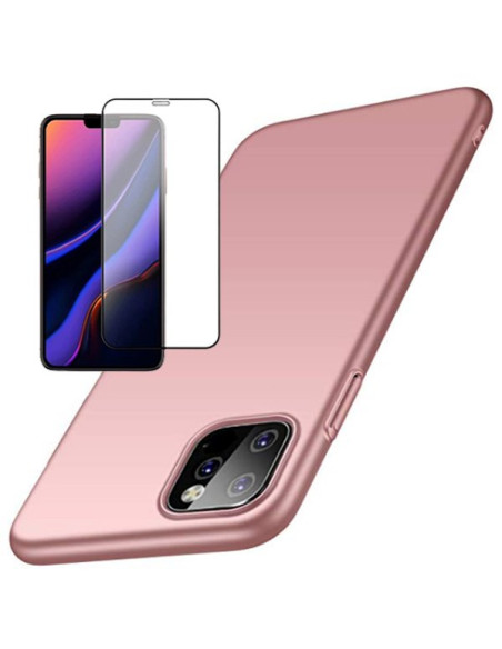 Kit Película de Vidro Temperado 5D Full Cover + Capa SlimShield para iPhone 11 Pro Max Rosa