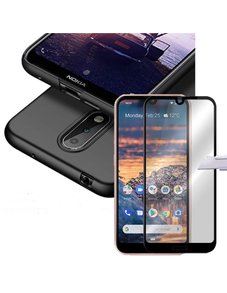 Kit Película de Vidro Temperado 5D Full Cover + Capa SlimShield para Nokia 4.2 - Preto