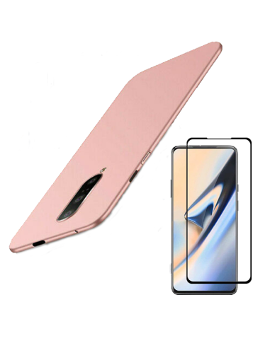 Kit Película de Vidro Temperado 5D Full Cover + Capa SlimShield para onePlus 7 Pro - Rosa