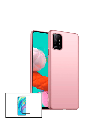 Kit Película de Vidro Temperado 5D Full Cover + Capa SlimShield para Oppo F19 Pro+ 5G - Rosa