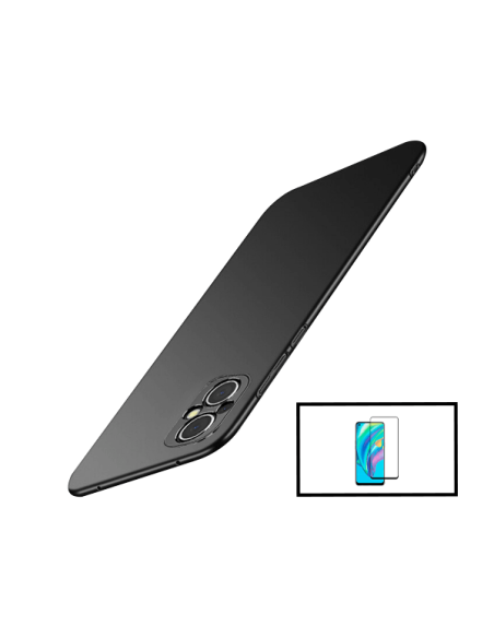 Kit Película de Vidro Temperado 5D Full Cover + Capa SlimShield para Oppo Reno7 Lite - Preto