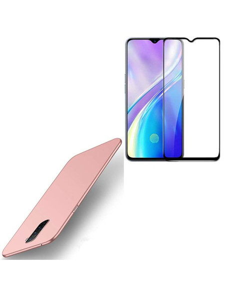 Kit Película de Vidro Temperado 5D Full Cover + Capa SlimShield para Realme X2 Pro - Rosa