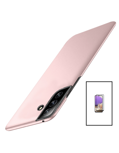 Kit Película de Vidro Temperado 5D Full Cover + Capa SlimShield para Samsung Galaxy A14 5G - Rosa