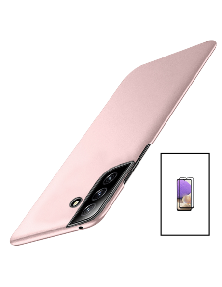 Kit Película de Vidro Temperado 5D Full Cover + Capa SlimShield para Samsung Galaxy A14 5G - Rosa