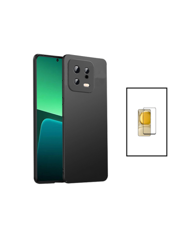 Kit Película de Vidro Temperado 5D Full Cover + Capa SlimShield para Xiaomi 13 - Preto