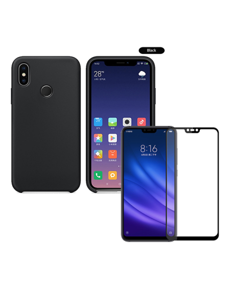 Kit Película de Vidro Temperado 5D Full Cover + Capa SlimShield para Xiaomi Mi 8 Lite - Preto