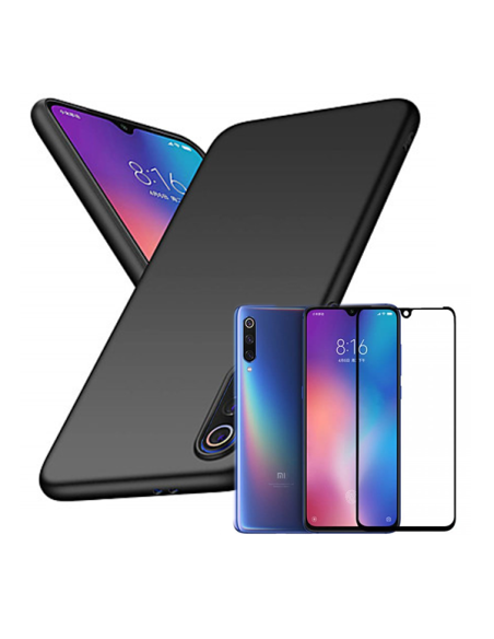 Kit Película de Vidro Temperado 5D Full Cover + Capa SlimShield para Xiaomi Mi 9 SE - Preto