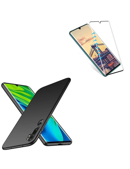 Kit Película de Vidro Temperado 5D Full Cover + Capa SlimShield para Xiaomi Mi Note 10 - Preto