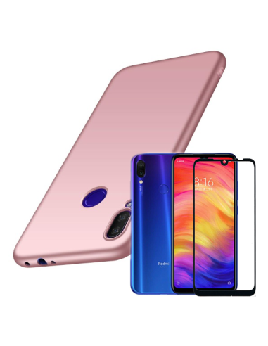 Kit Película de Vidro Temperado 5D Full Cover + Capa SlimShield para Xiaomi Redmi 7 - Rosa