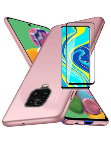 Kit Película de Vidro Temperado 5D Full Cover + Capa SlimShield para Xiaomi Redmi Note 9 Pro - Rosa