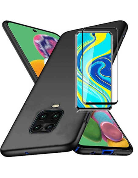 Kit Película de Vidro Temperado 5D Full Cover + Capa SlimShield para Xiaomi Redmi Note 9 Pro Max - Preto