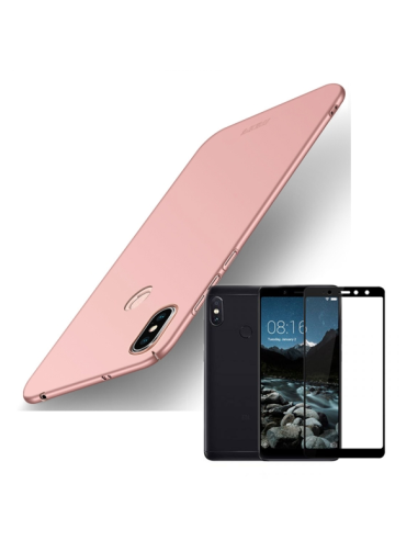 Kit Película de Vidro Temperado 5D Full Cover + Capa SlimShield para Xiaomi Redmi S2 - Rosa