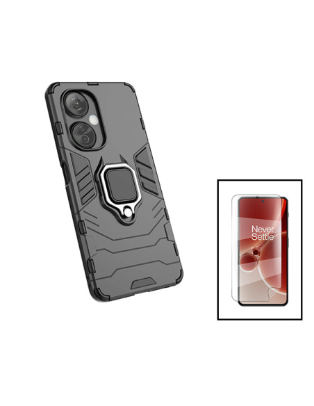 Kit Película Hydrogel Full Cover Frente + Capa 3X1 Military Defender para onePlus Nord CE 3 Lite - Preto