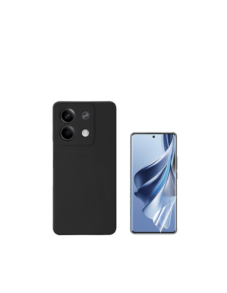 Kit Película Hydrogel Full Cover Frente + Capa Silicone Líquido Phonecare para Xiaomi Redmi Note 13 Pro - Preto