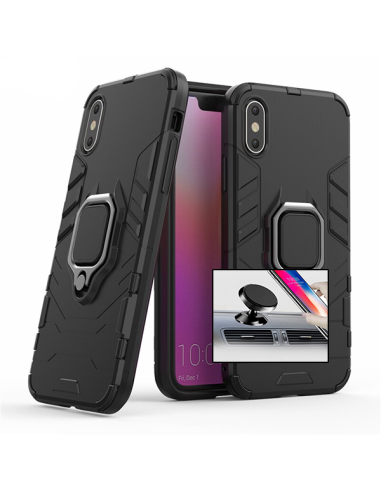 Kit Suporte Magnético de Carro + Capa 3X1 Military Defender para iPhone X / Xs