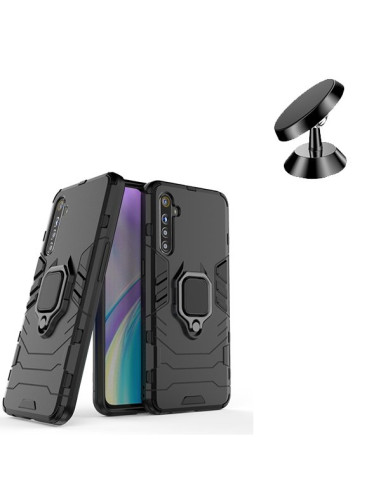 Kit Suporte Magnético de Carro + Capa 3X1 Military Defender para Realme X50 Pro