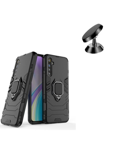 Kit Suporte Magnético de Carro + Capa 3X1 Military Defender para Realme X50 Pro