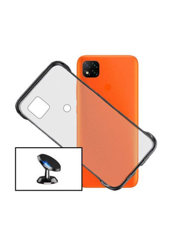 Kit Suporte Magnético de Carro + Capa Invisible Bumper para Xiaomi Redmi 9 Activ