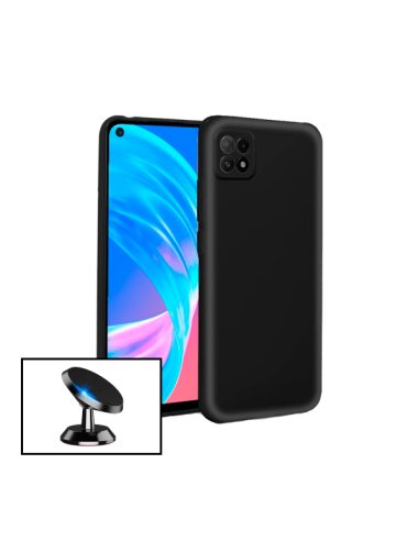 Kit Suporte Magnético de Carro + Capa Silicone Líquido para Oppo A73 5G