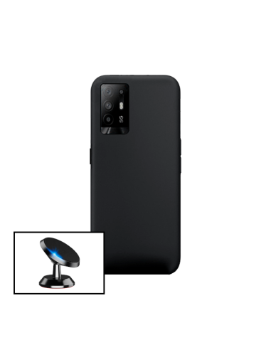 Kit Suporte Magnético de Carro + Capa Silicone Líquido para Oppo F19 Pro+ 5G