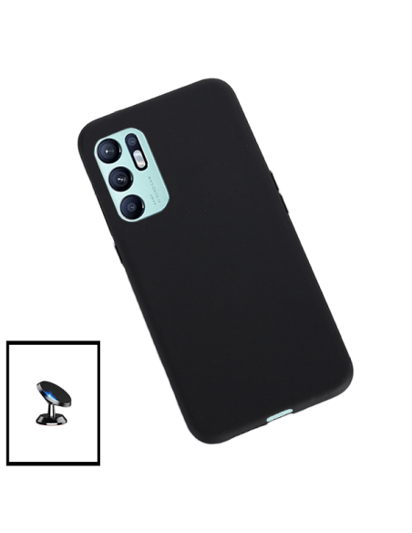 Kit Suporte Magnético de Carro + Capa Silicone Líquido para Oppo Reno6