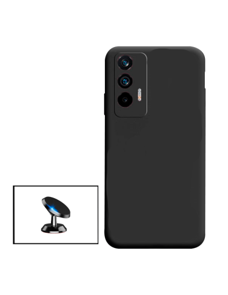 Kit Suporte Magnético de Carro + Capa Silicone Líquido para Realme GT Neo