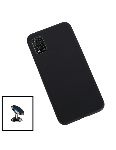 Kit Suporte Magnético de Carro + Capa Silicone Líquido para Xiaomi Mi 10 Lite 5G