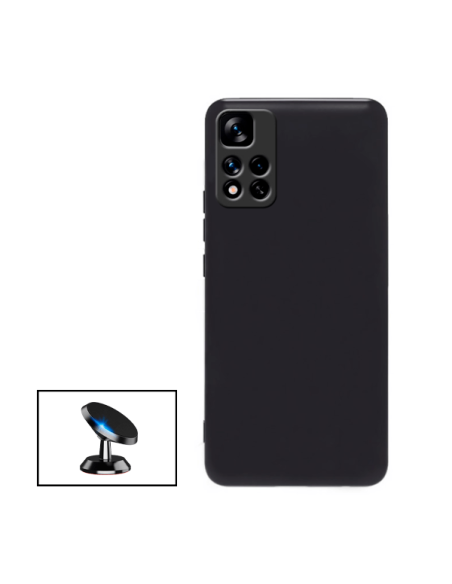 Kit Suporte Magnético de Carro + Capa Silicone Líquido para Xiaomi Poco X4 Pro 5G