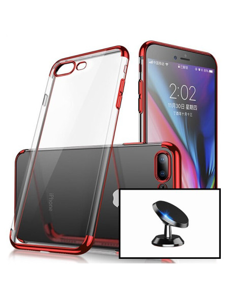 Kit Suporte Magnético de Carro + Capa SlimArmor para iPhone 8 - Vermelho