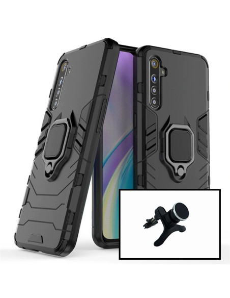 Kit Suporte Magnético de Carro Reforçado + Capa 3X1 Military Defender para Realme 6 Pro